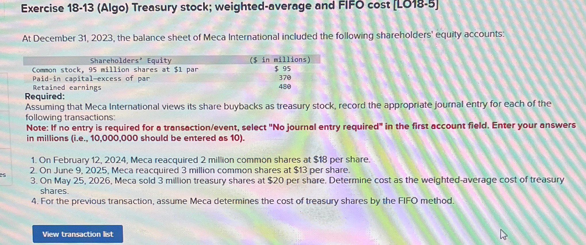 31,2023, the balance sheet of Meca International included the following shareholders' equity