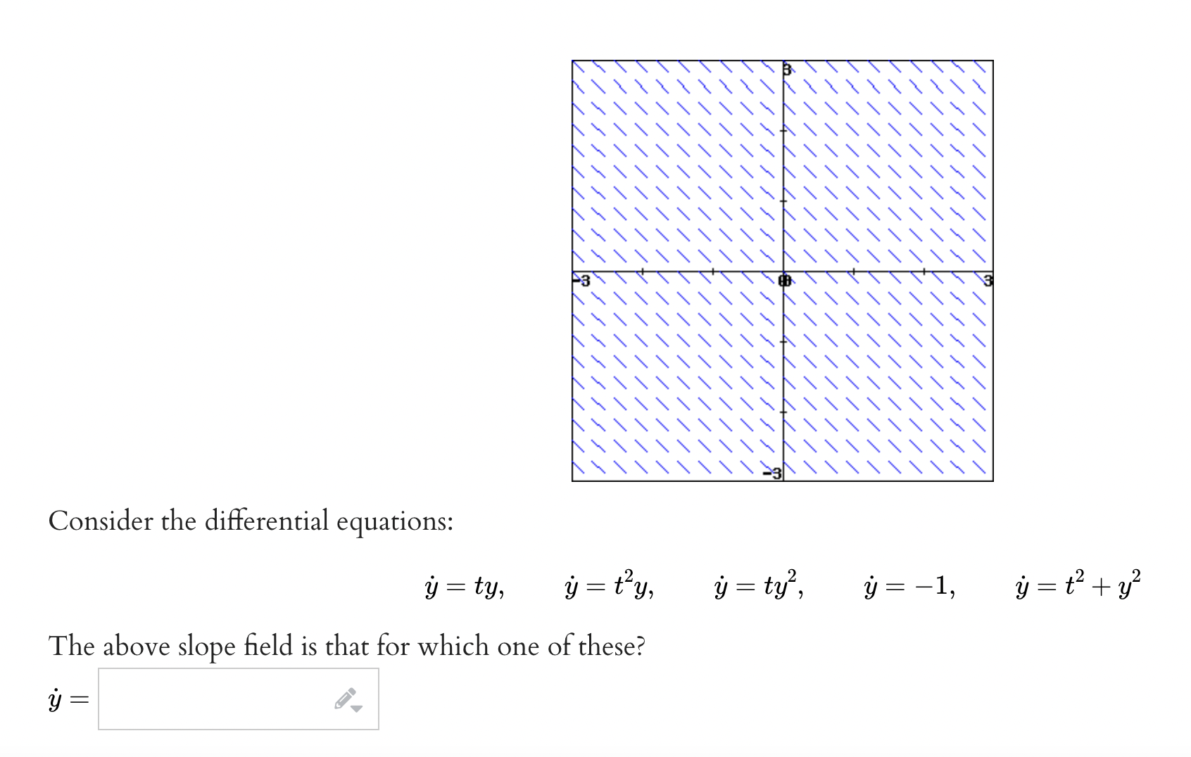 is that for which one of these? y =