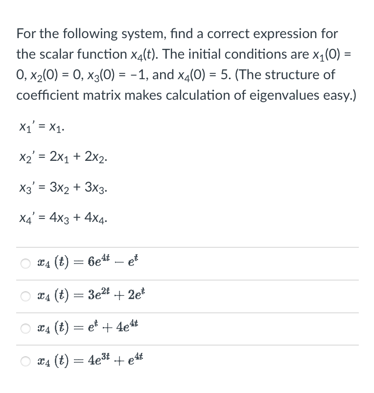  For the following system, nd a correct expression for the scalar