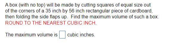 of equal size out of the corners of a 35 inch by