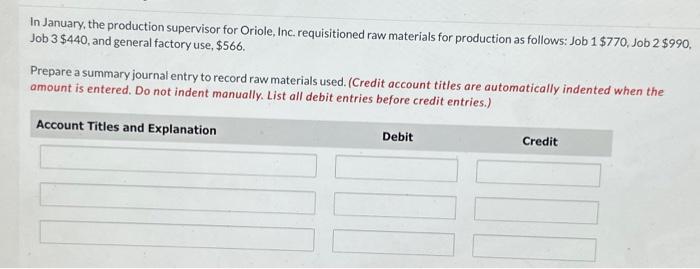 as follcms. Job I $770. Job 2 S990, Job 3 $440, and