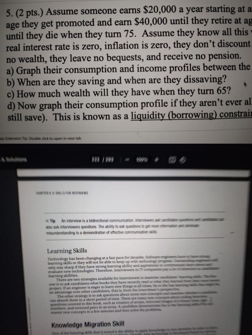 5. (2 pts.) Assume someone earns $20,000 a year starting at a