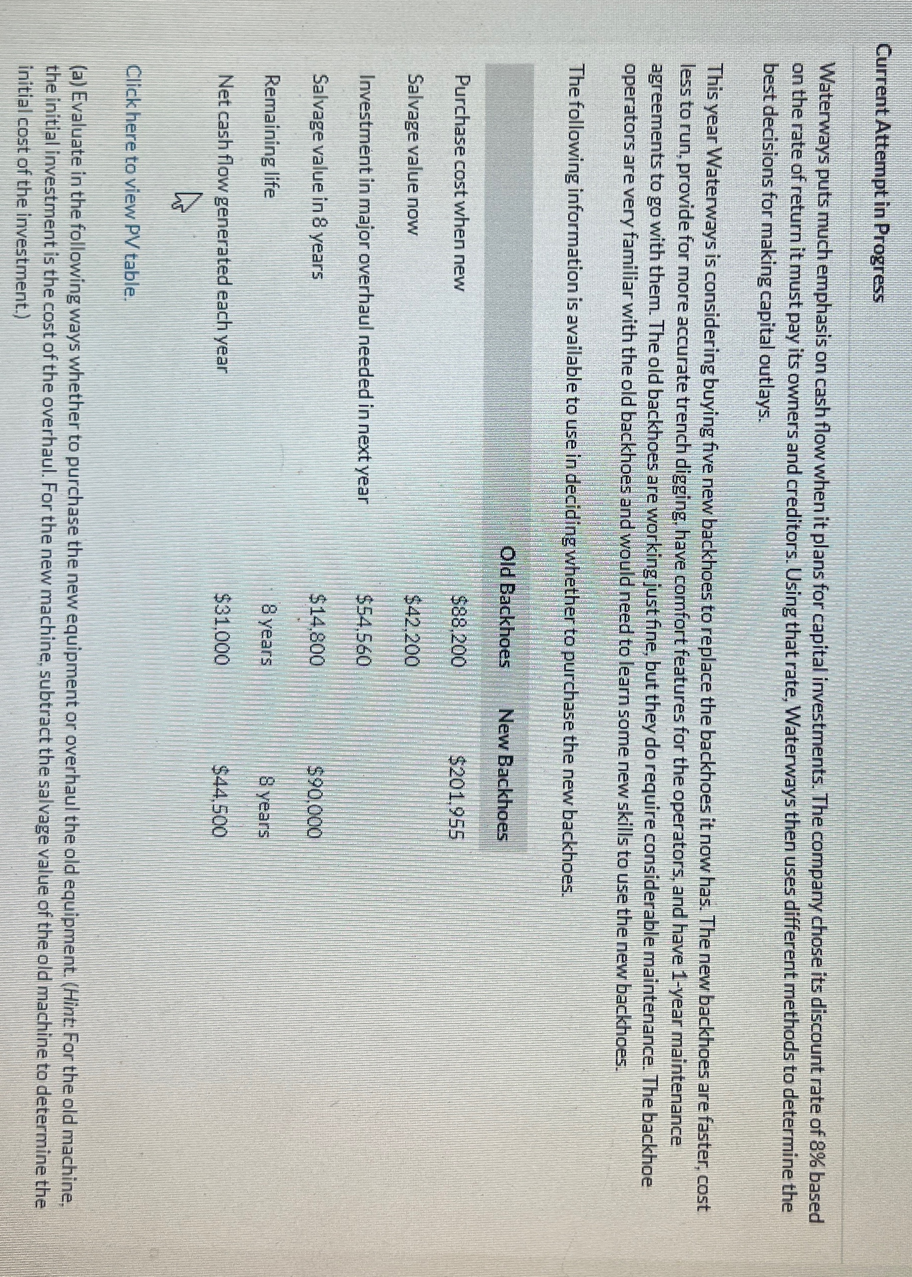 when it plans for capital investments. The company chose its discount rate