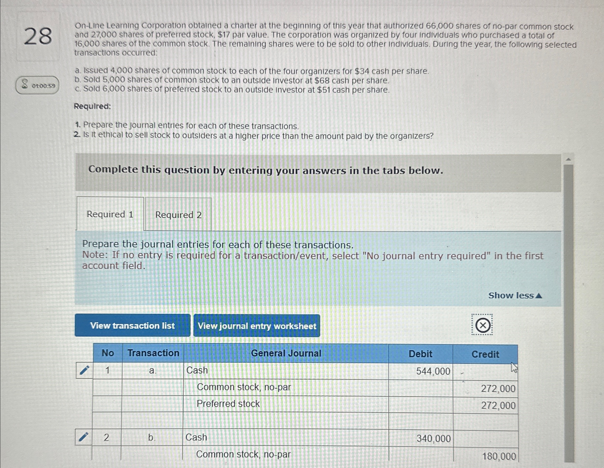 this year that authorized 66,000 shares of no-par common stock and 27,000