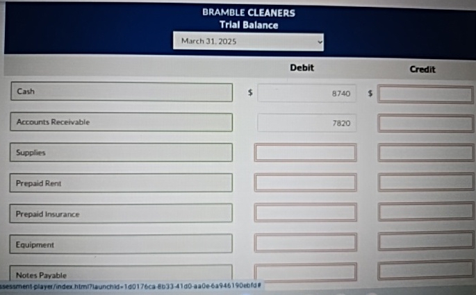 Lars Linken opened Bramble Cleaners on March 1,2025. During March, the