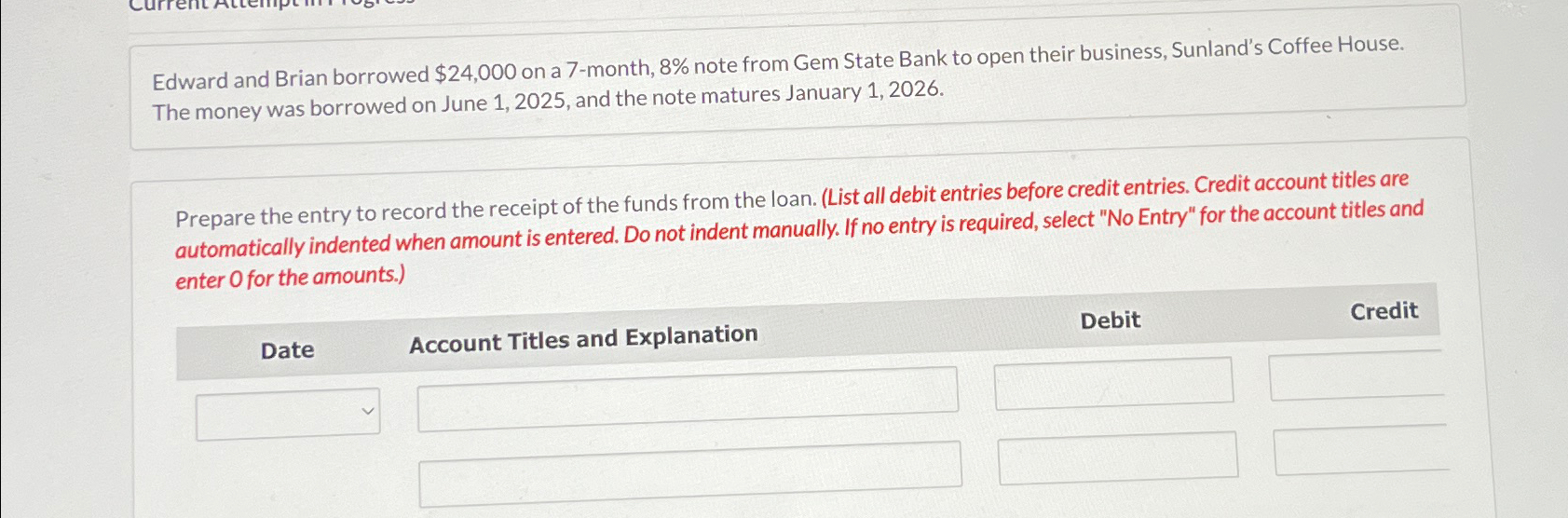 Edward and Brian borrowed $24,000 on a 7-month, 8% note from