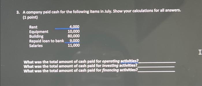 ywr calculations for all ansrs. (1 point) Equipment Building 10,000 Repaid loan