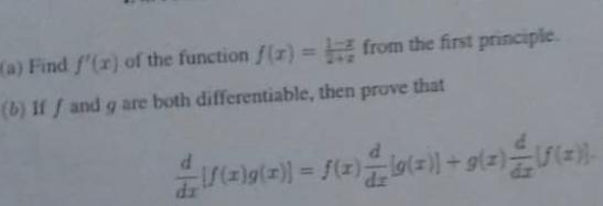 first principle (b) If f and q are both differentiable, then prove