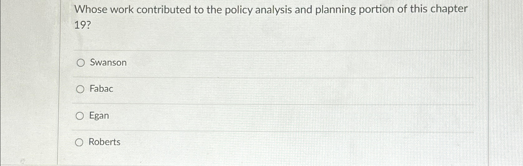 this chapter 19? Swanson Fabac Egan Roberts 