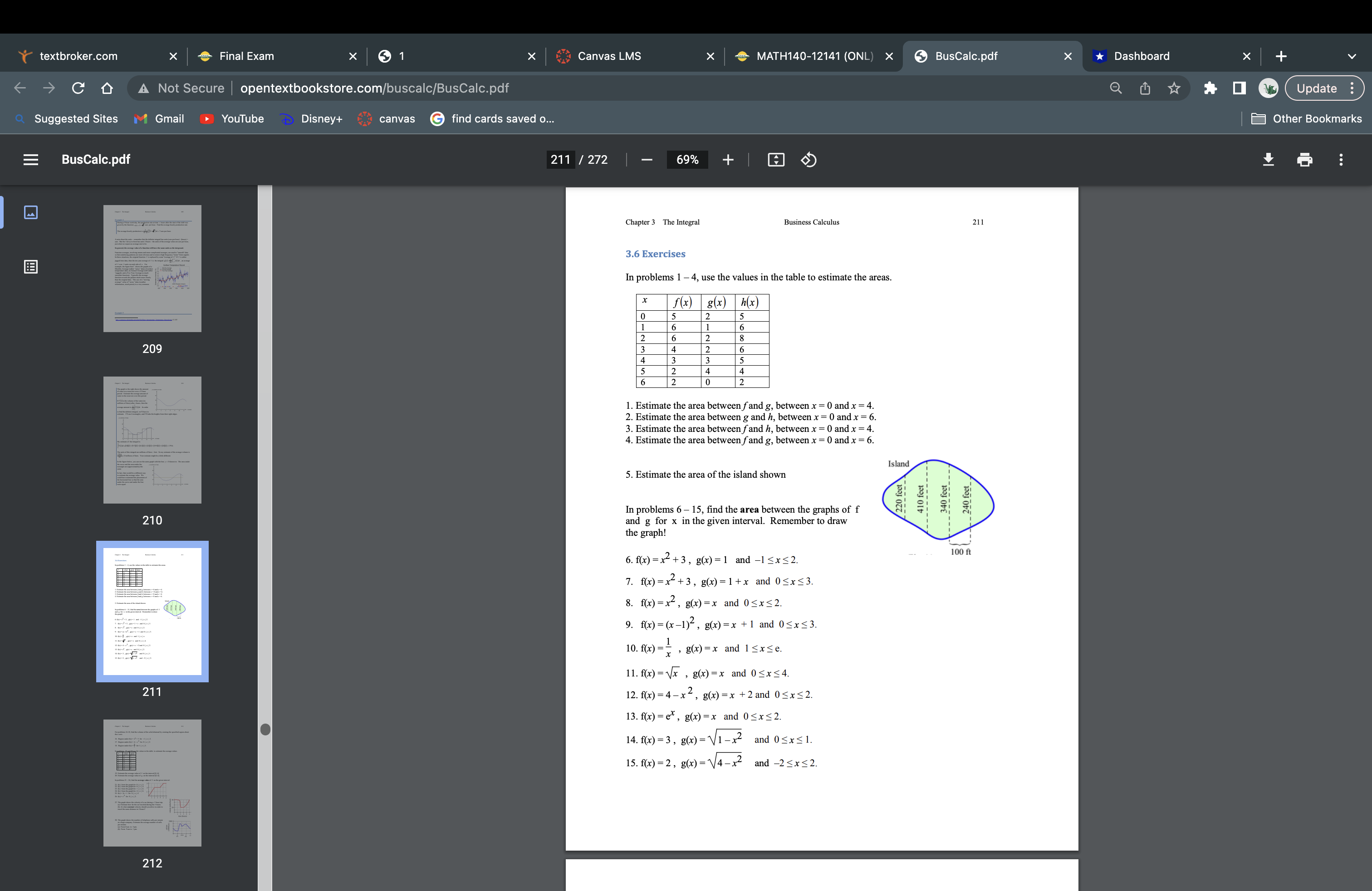 MATH140-12141 (ONL) X BusCalc.pdf X *Dashboard X -> C A Not Secure