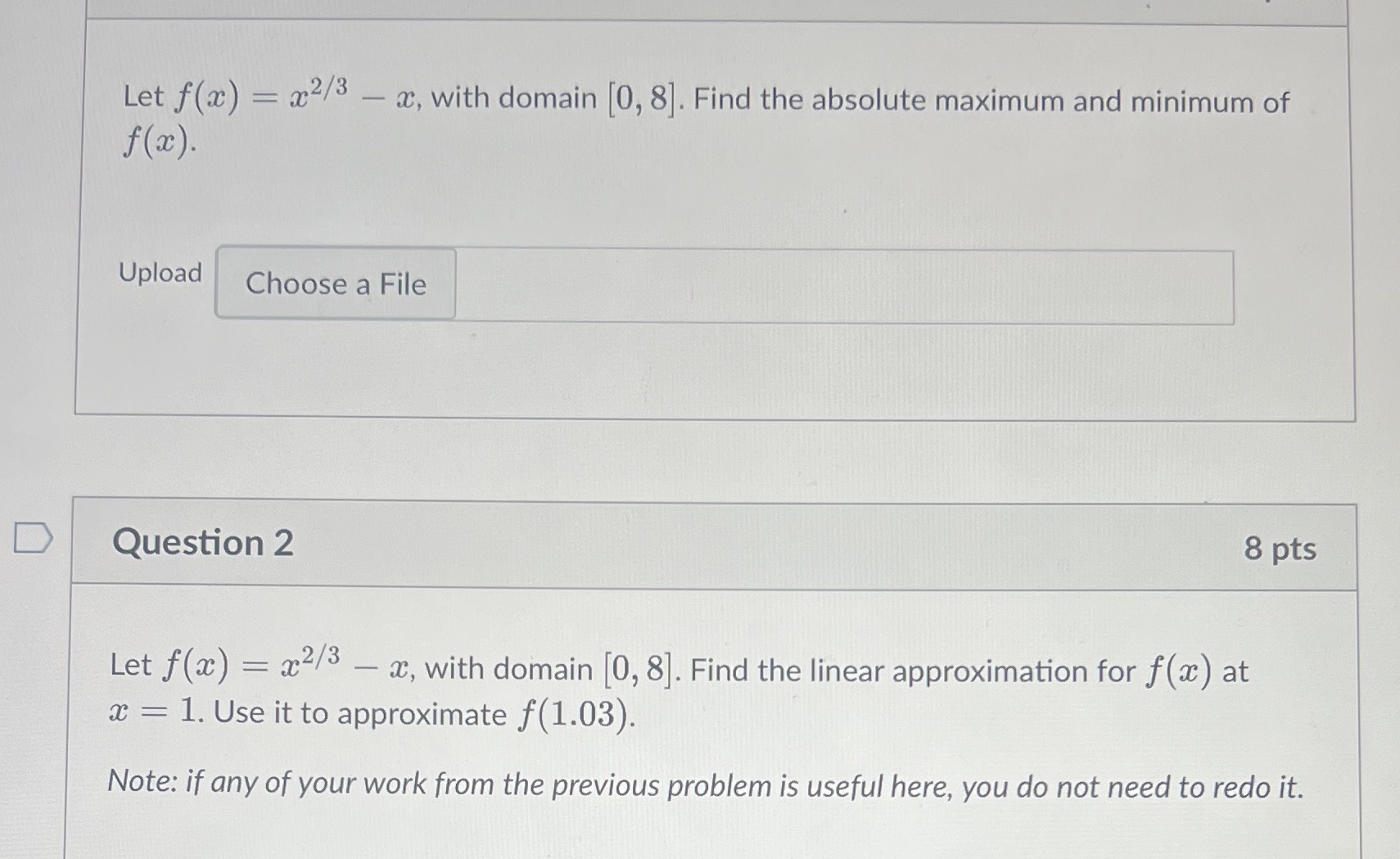 8]. Find the absolute maximum and minimum of f (2 ) .
