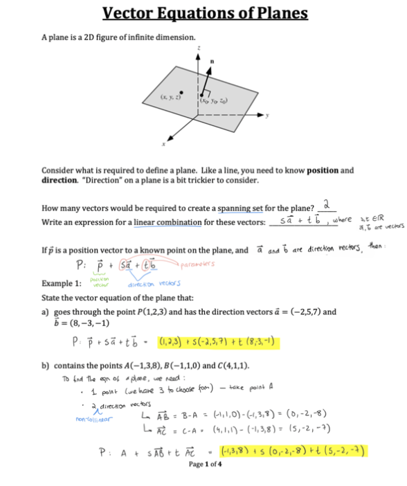 paper as it's easier to understand. 6. The plane with the equation