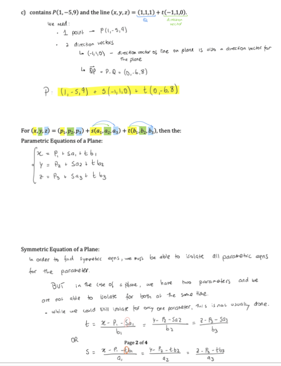 of Planes A plane is a 2D figure of infinite dimension. Consider