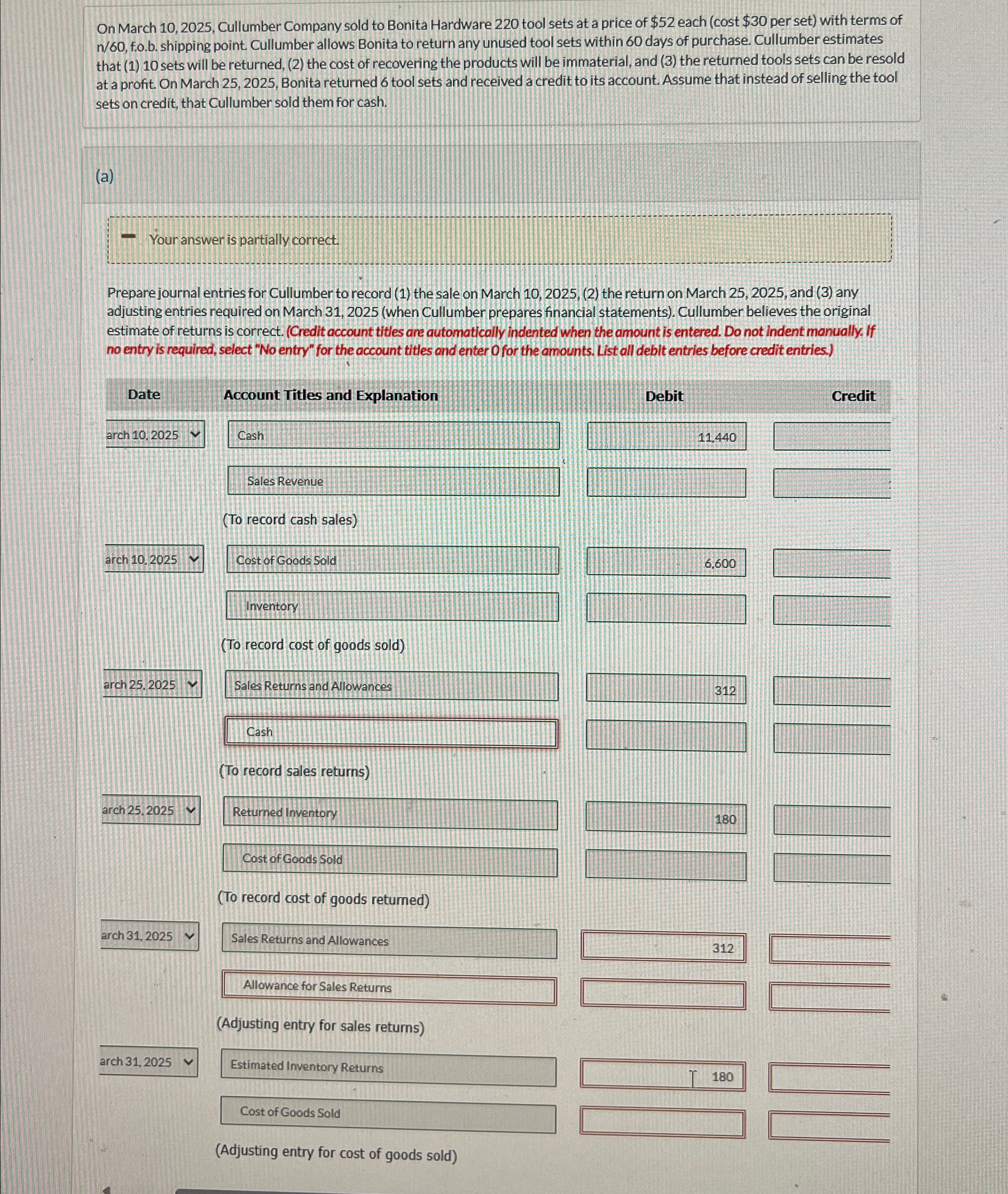 sets at a price of $52 each (cost $30 per set) with