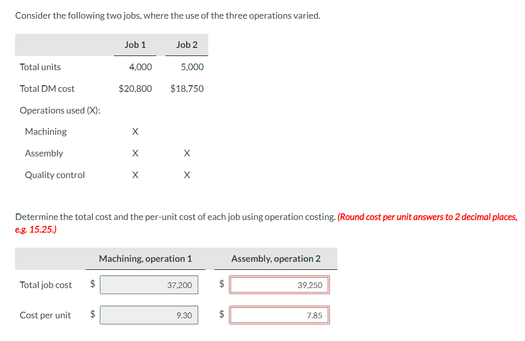 work takes place. Most, but not all, units require Operation 1(machining). All