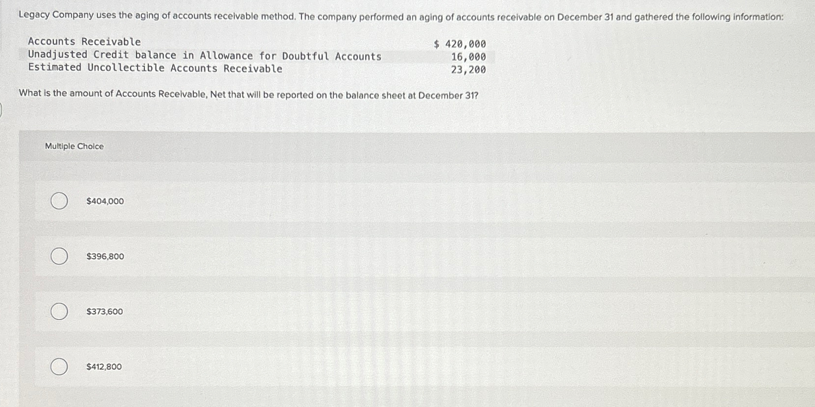 [Solved] Legacy Company uses the aging of accounts SolutionInn