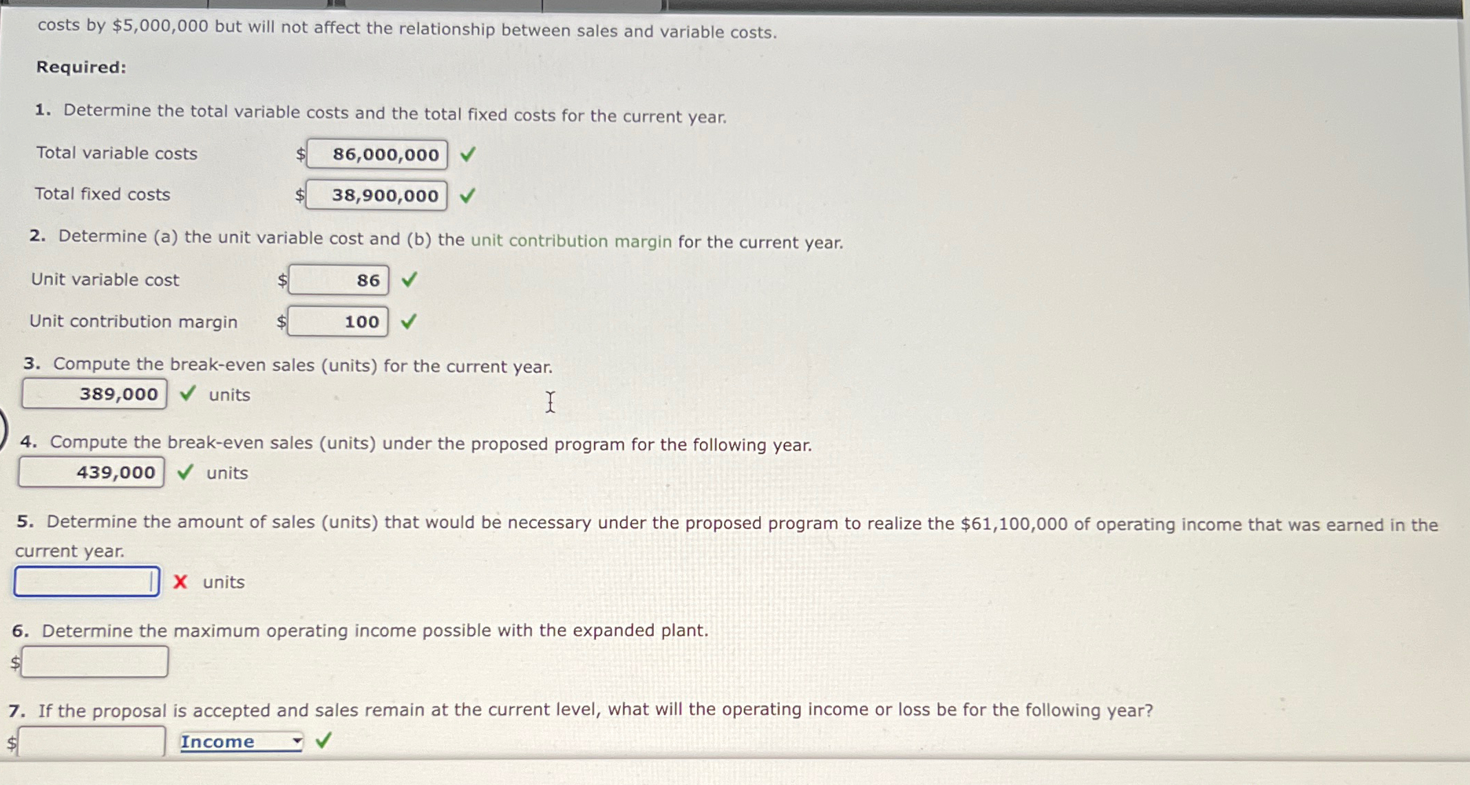 costs by $5,000,000 but will not affect the relationship between sales