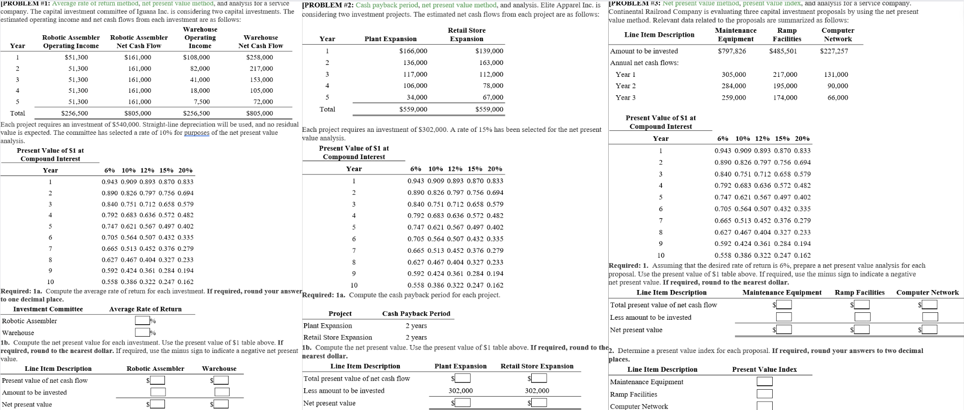 Could I please get some help with these three problems that