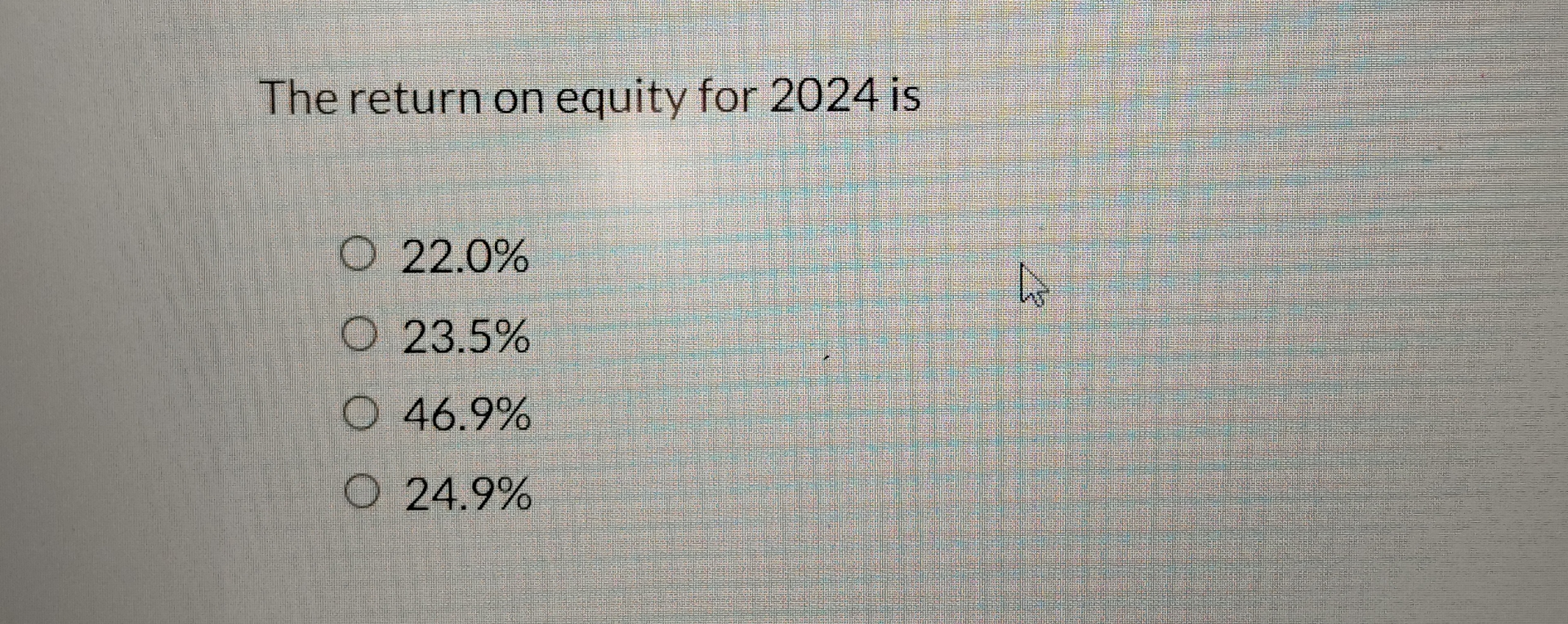 accounting records of Teal Mountain Corporation: \table[[,2024,2023],[Total assets,$960000,$868000 