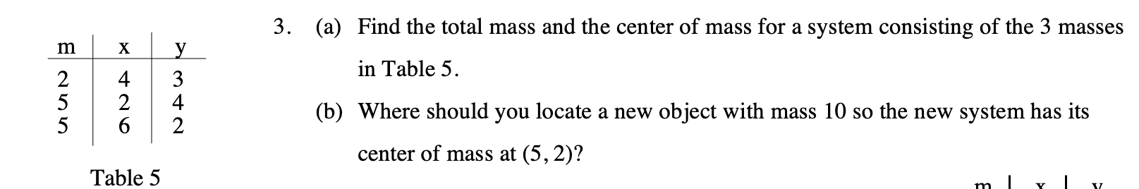  UIUIN B CNN-l} H Table 5 3. (a) Find the total