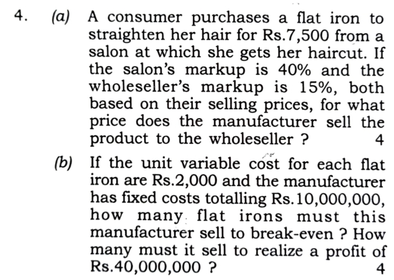 (a) A consumer purchases a flat iron to straighten her hair