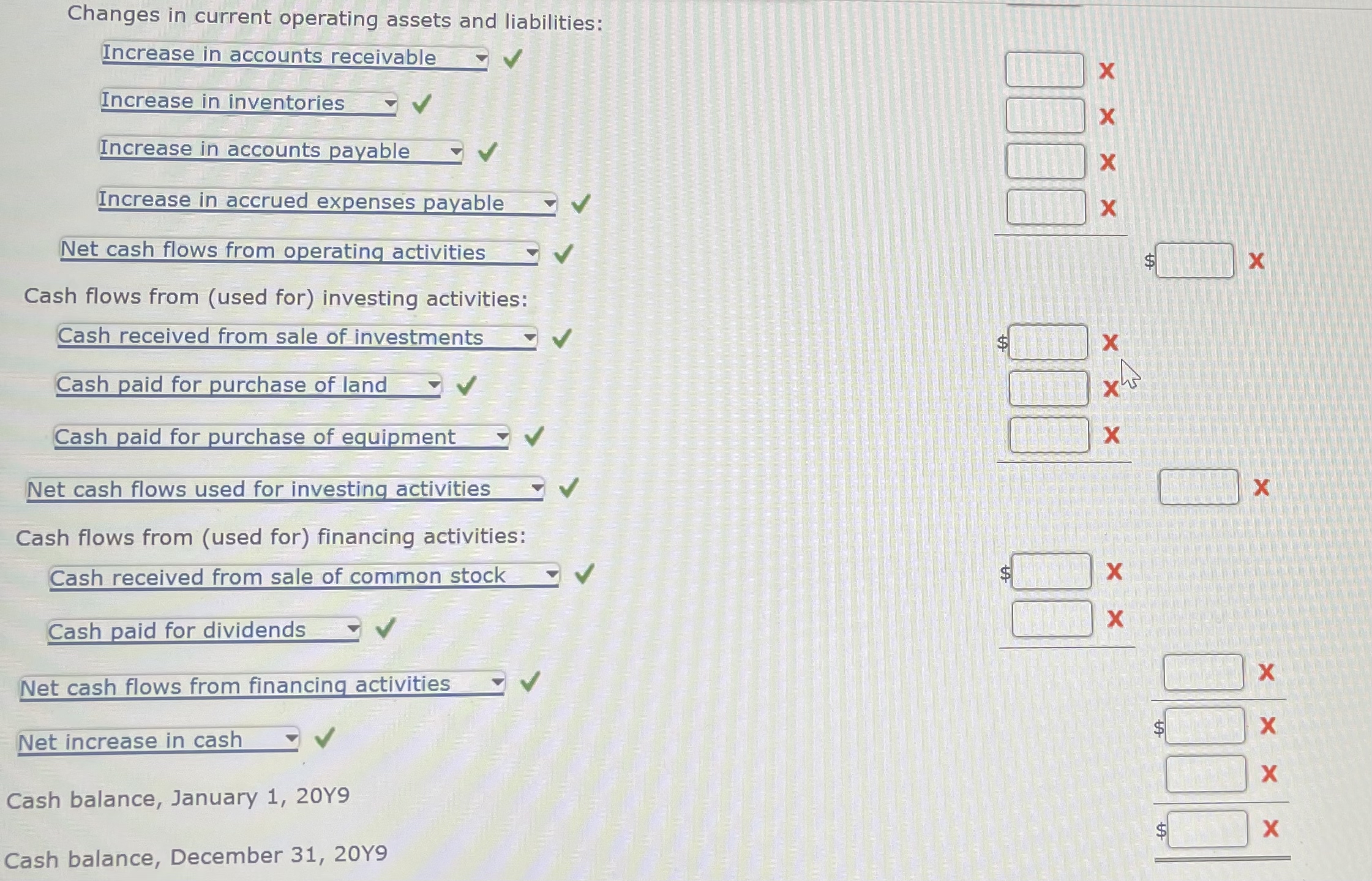 Changes in current operating assets and liabilities: Increase in accounts payable