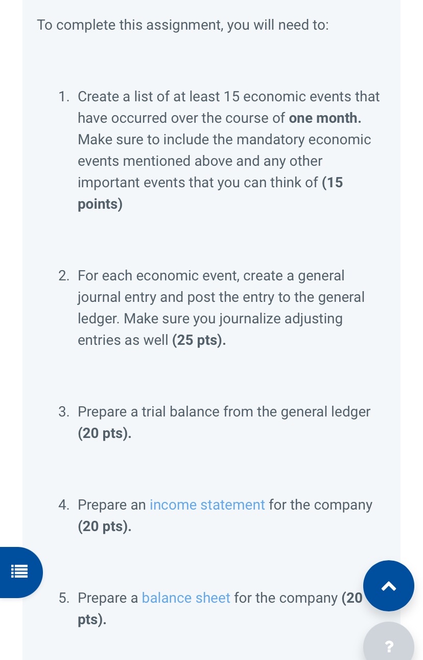 of at least 15 economic events that have occurred over the course