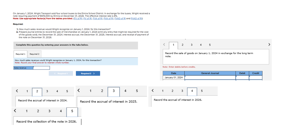 Elmira School District. In exchange for the buses. Wright received a note