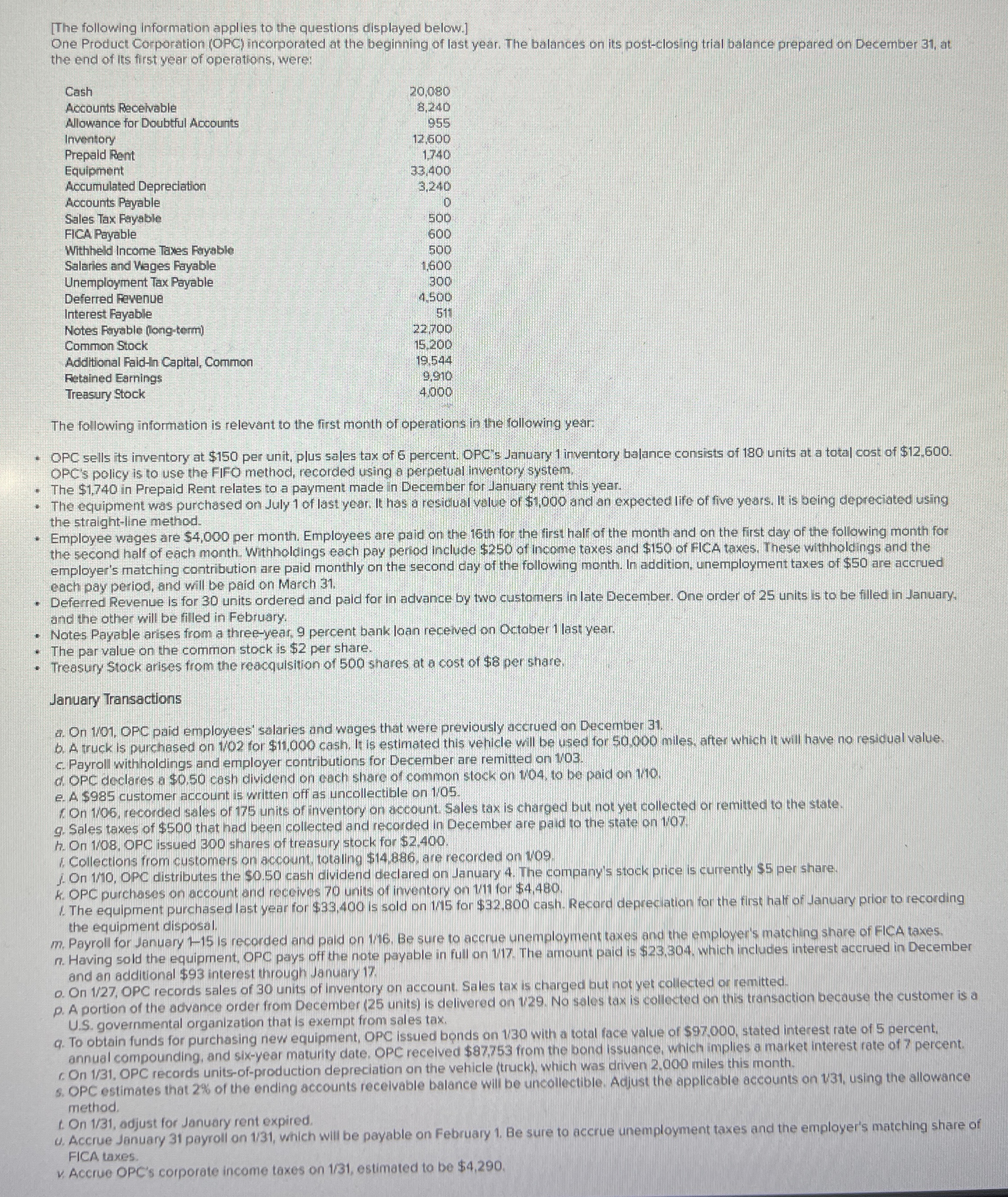 dividend in January (see item j), OPC considered issuing a 30% stock