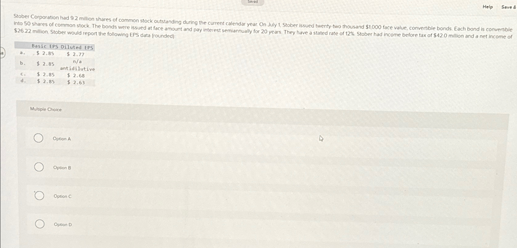 Saved Help Save & Stober Corporation had 9.2 million shares of