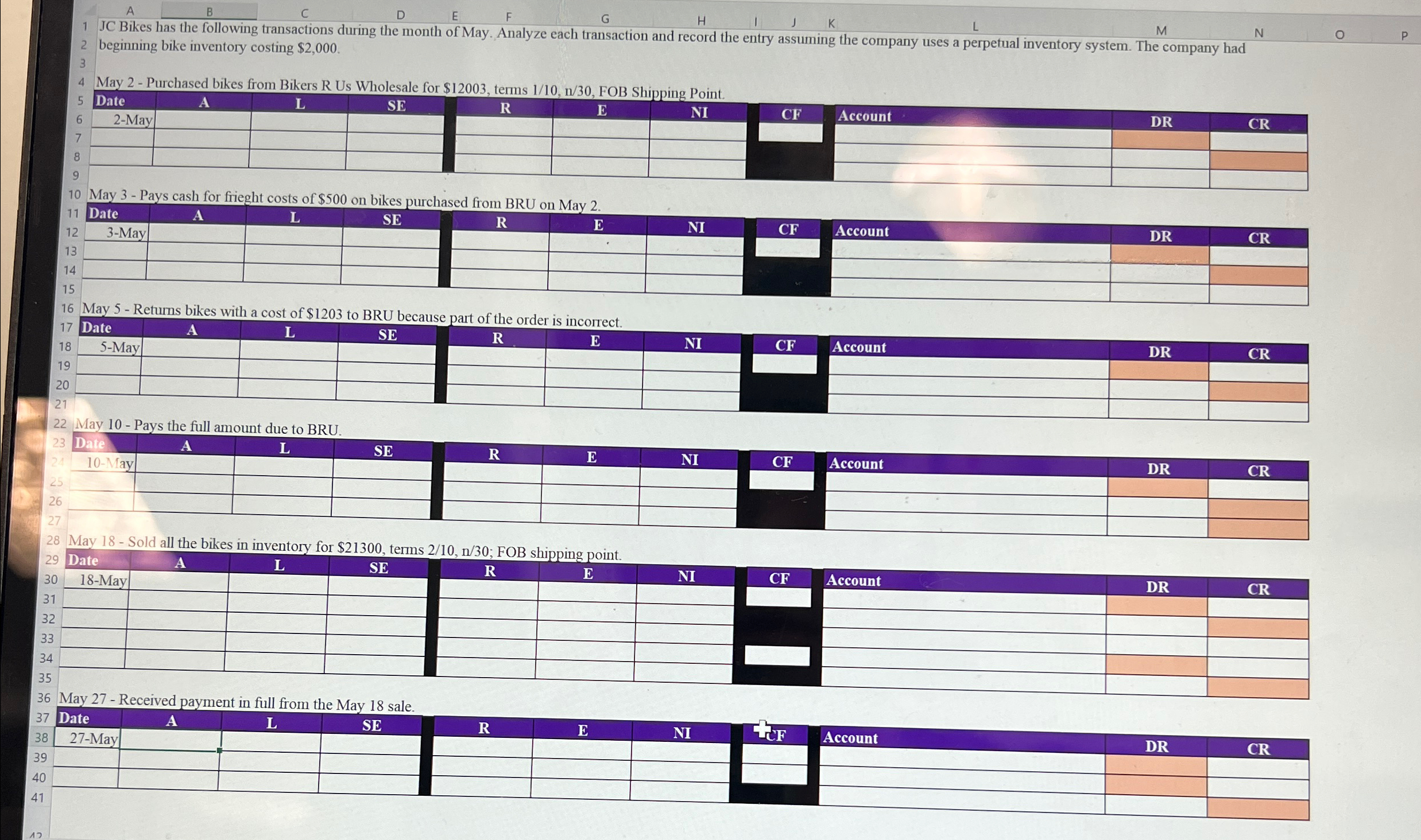 purchases for the year, assuming all items were purchased on account. The