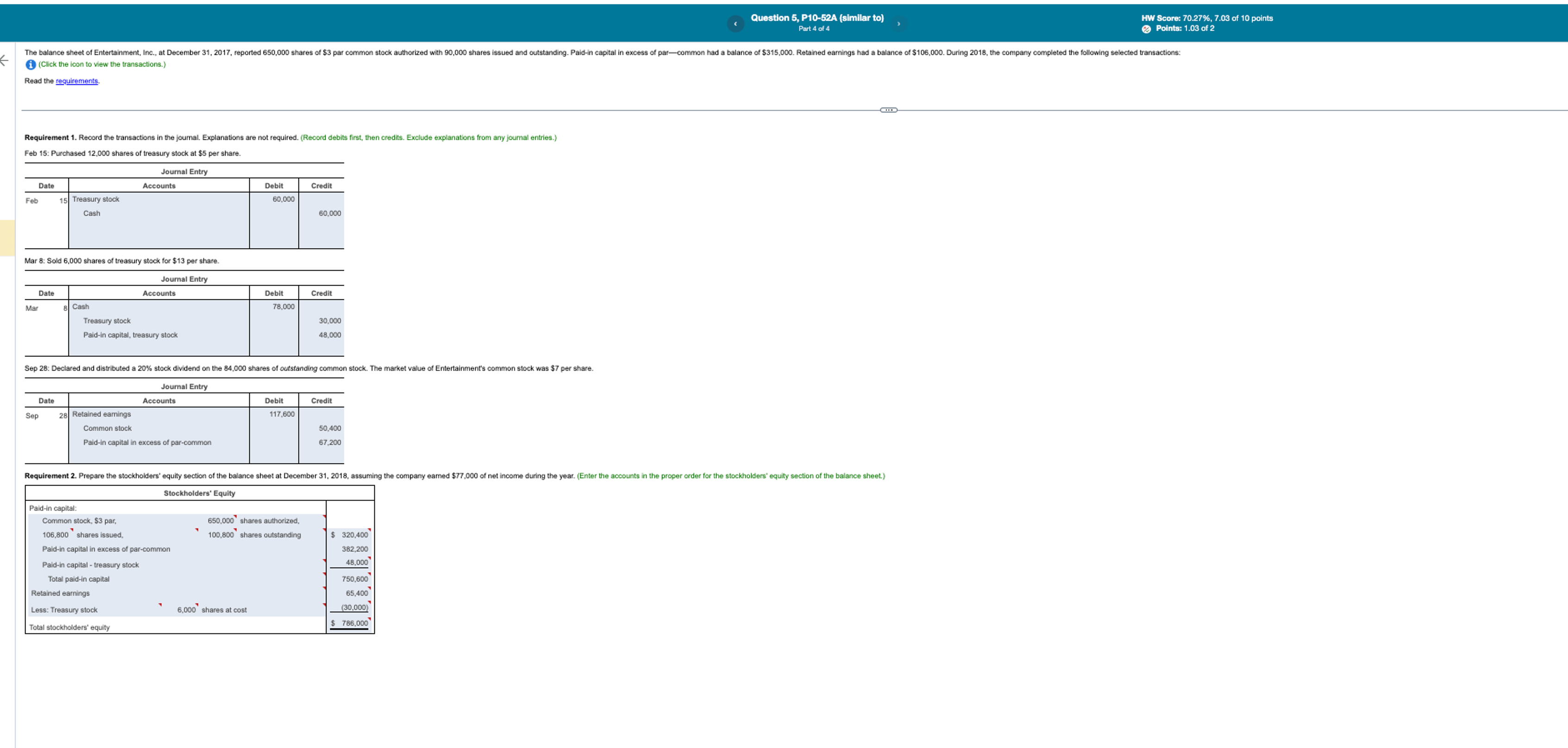 1. Record the transactions in the jourmal. Explanations are not required. (Record