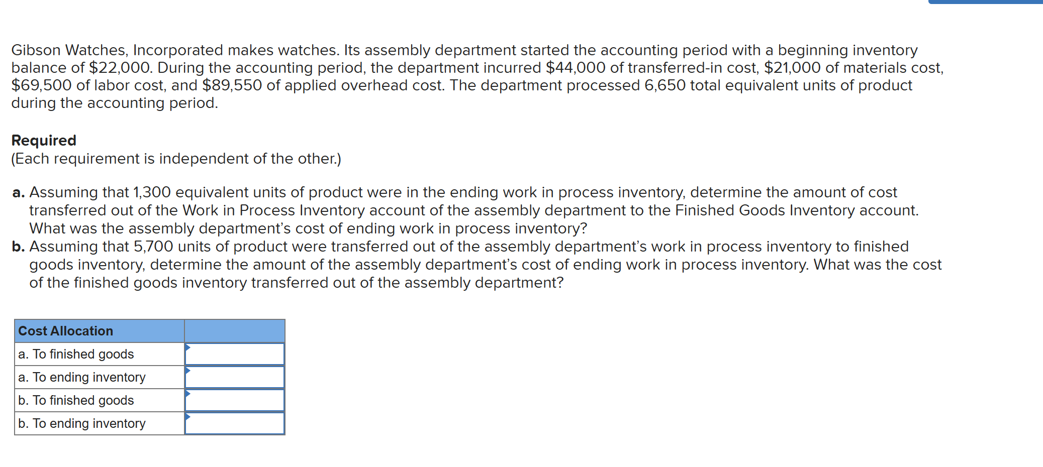 Please answer the chart completely, but more importantly, please show your