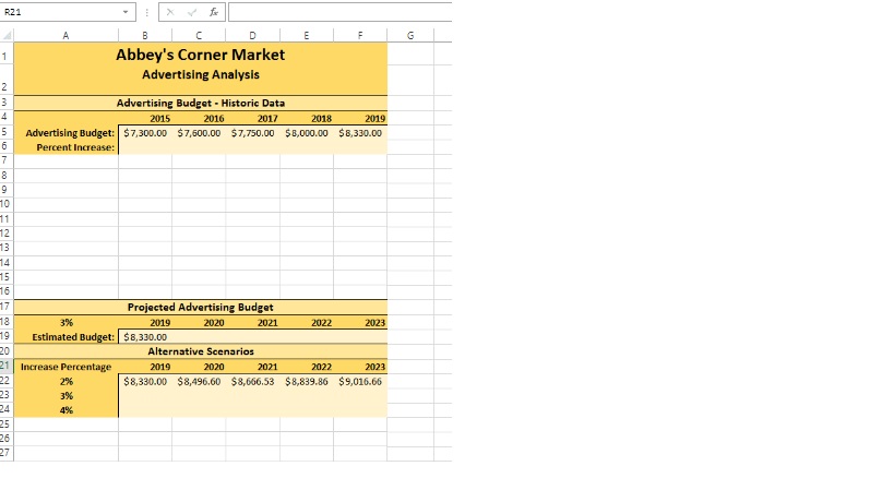 In the Long-Term Analysis sheet, using the formula rate = amount