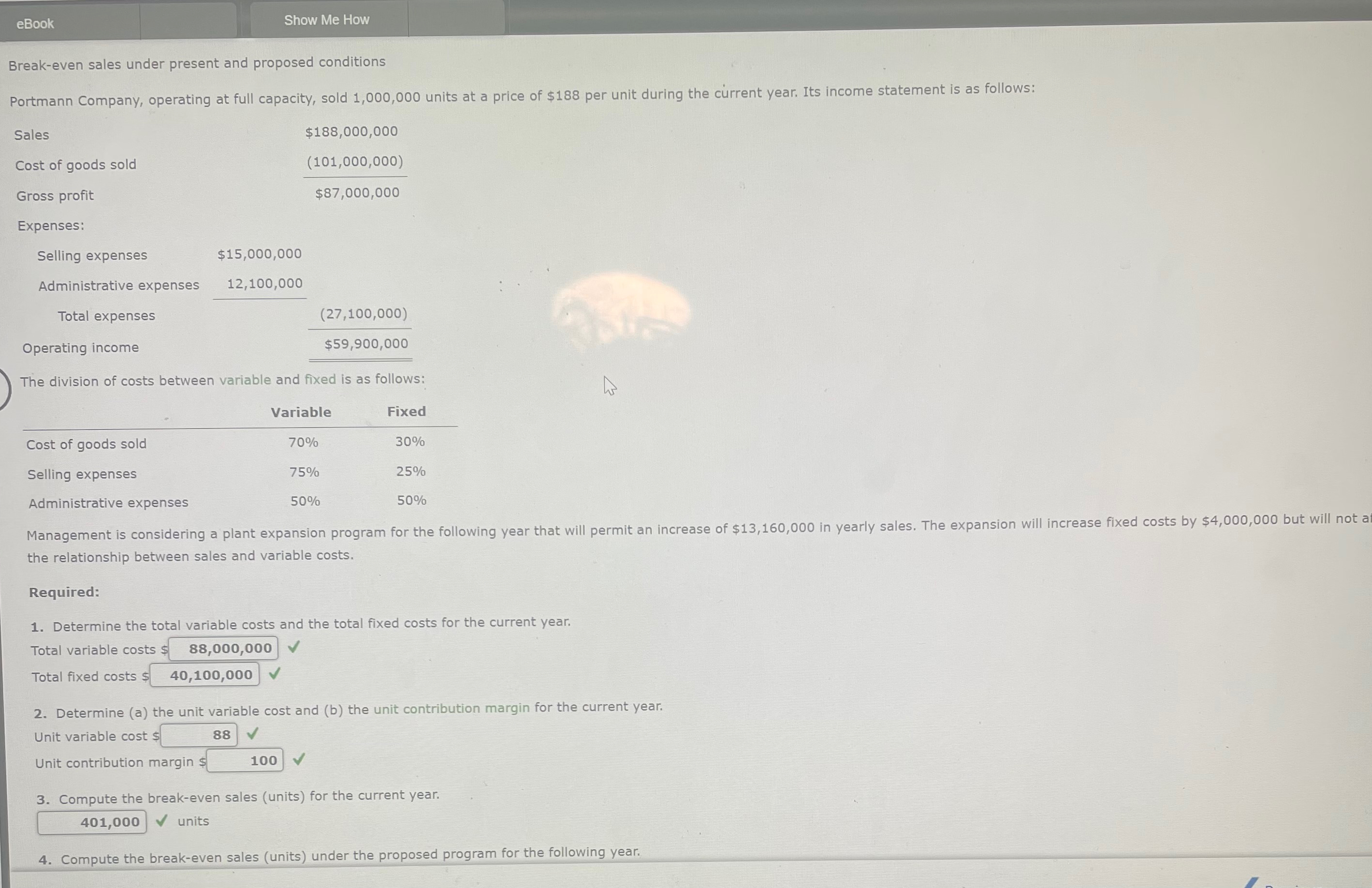  6. Determine the maximum operating income possible with the expanded plant.