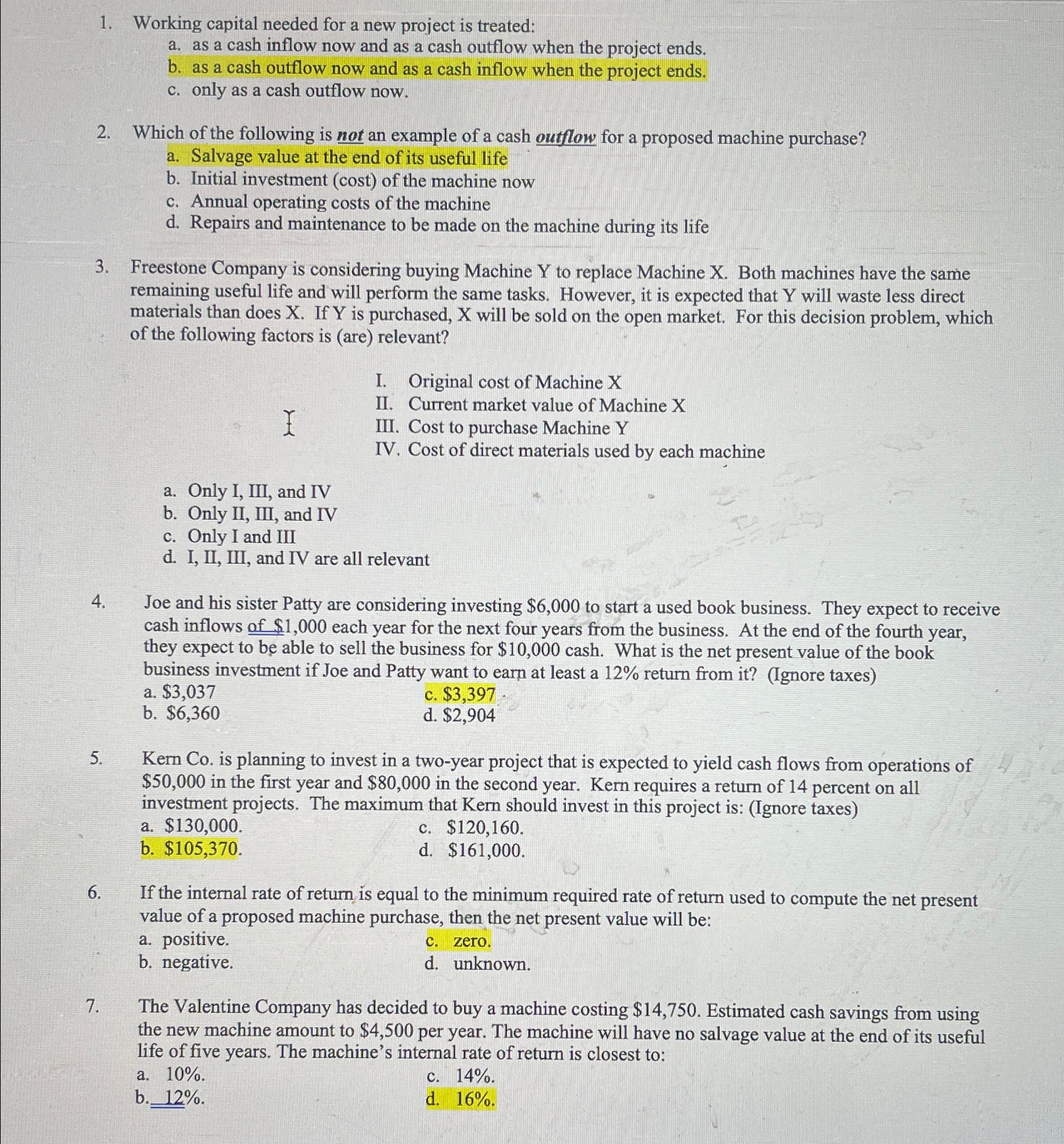 a cash inflow now and as a cash outflow when the project