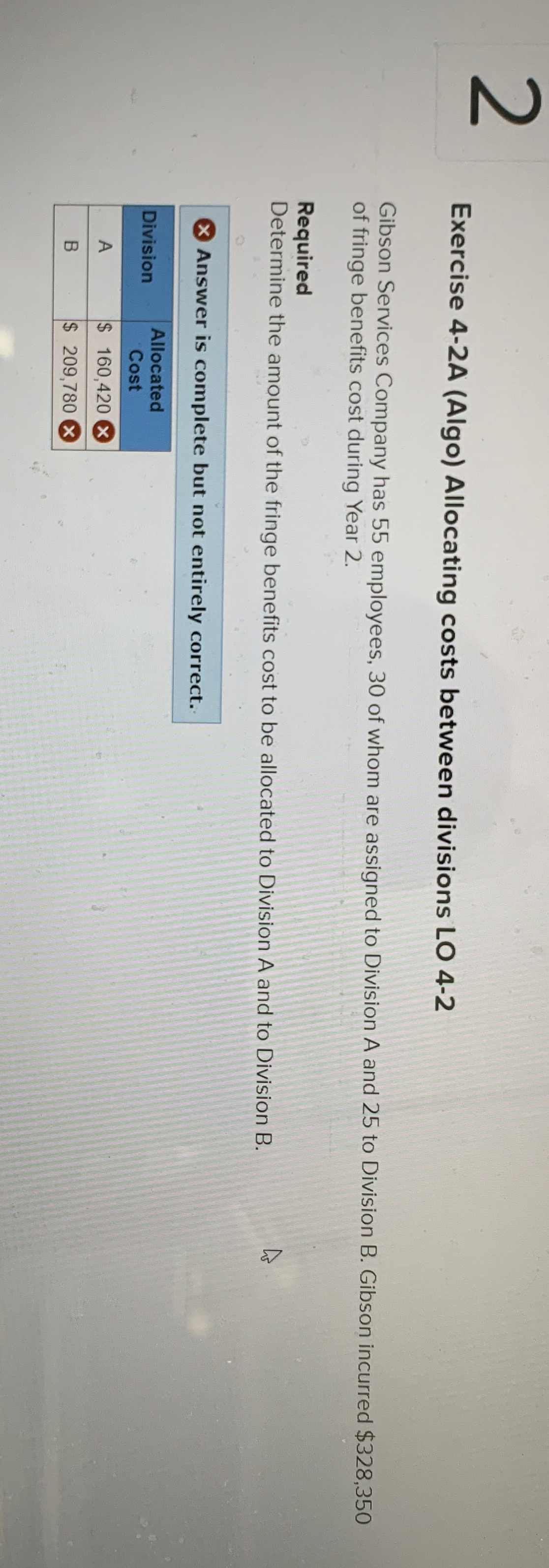 Company has 55 employees, 30 of whom are assigned to Division A