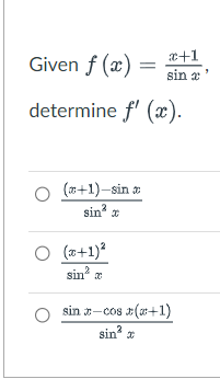  Given fax = sin r determine + ((+1)-sin > sin O