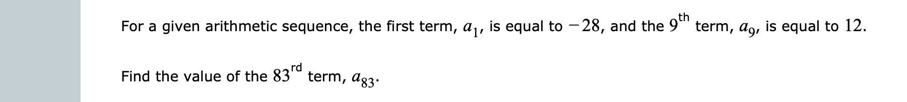 equal to 28, and the 9 term, 619, is equal to 12.