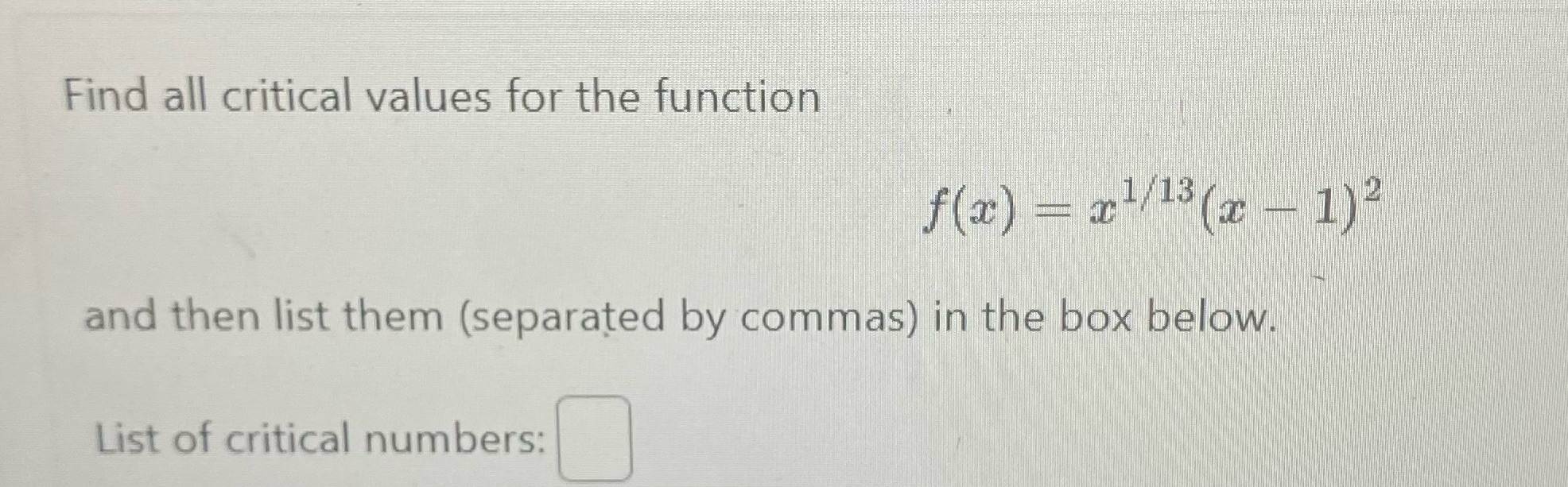 - 1)2 and then list them (separated by commas) in the box