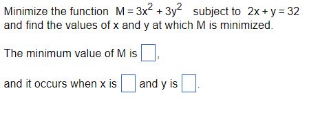 + y = 32 and nd the values of): and y at