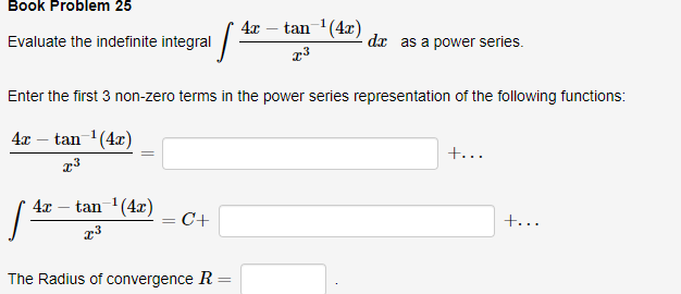der as a power series. Enter the first 3 non-zero terms in