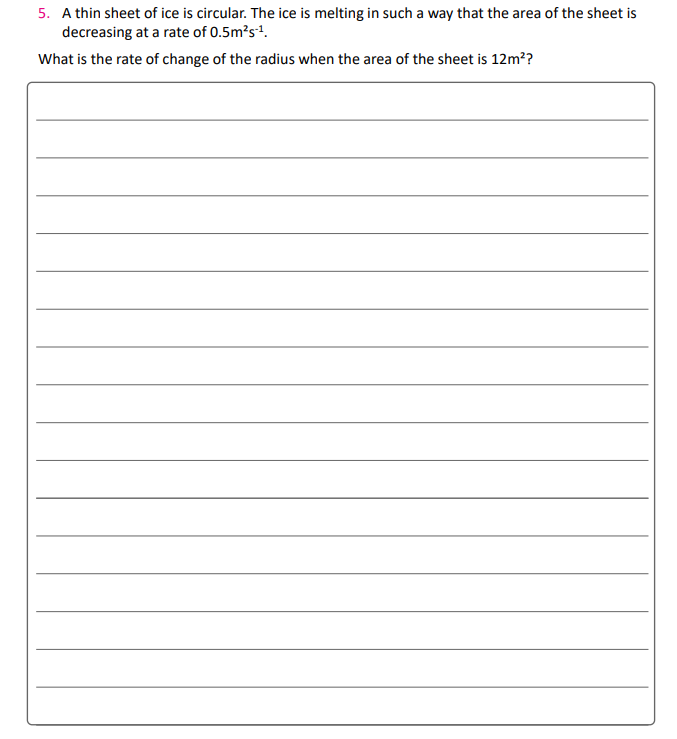 of ice is circular. The ice is melting in such a way