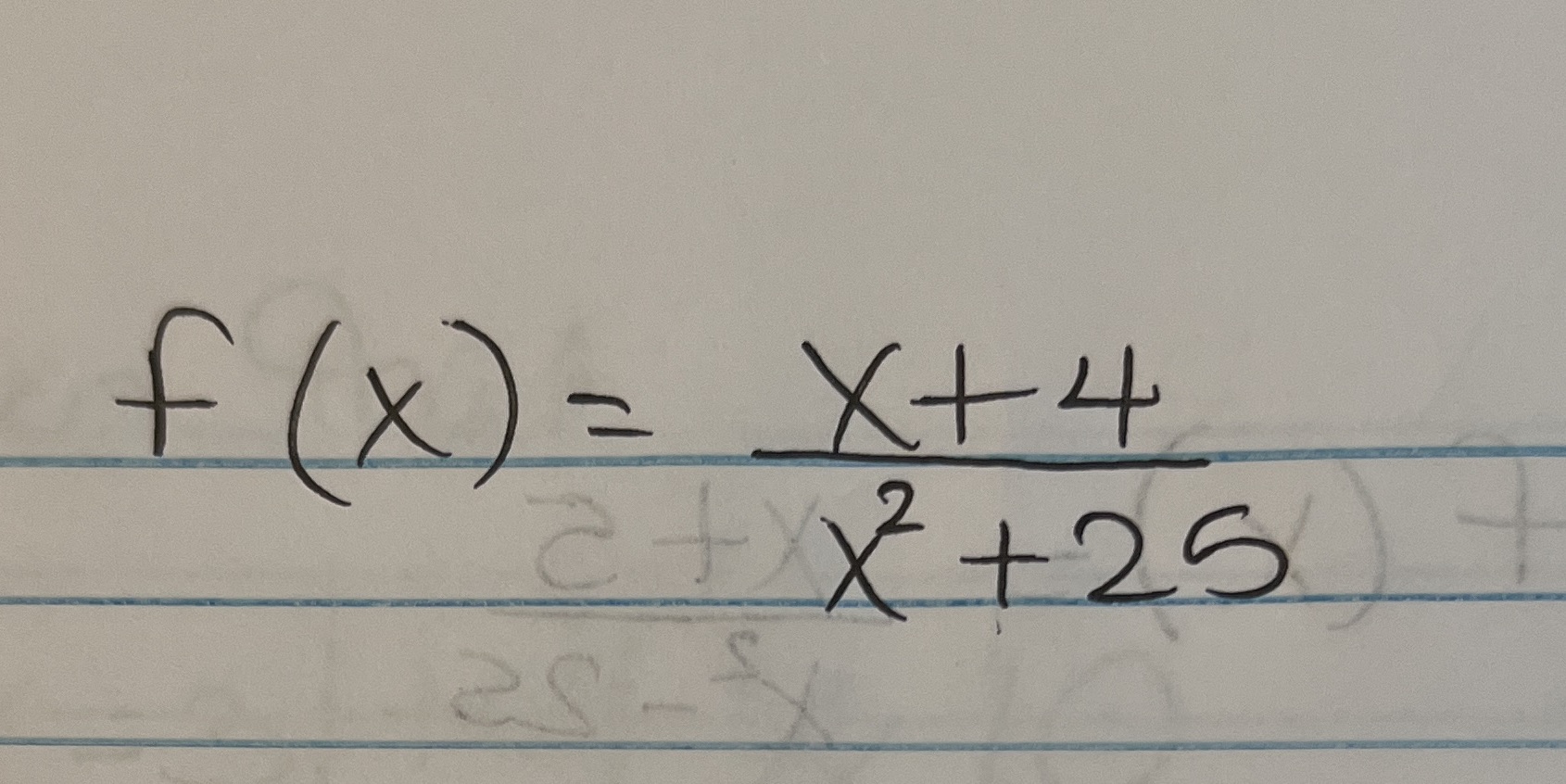 f ( x ) = X+ 4 X+25