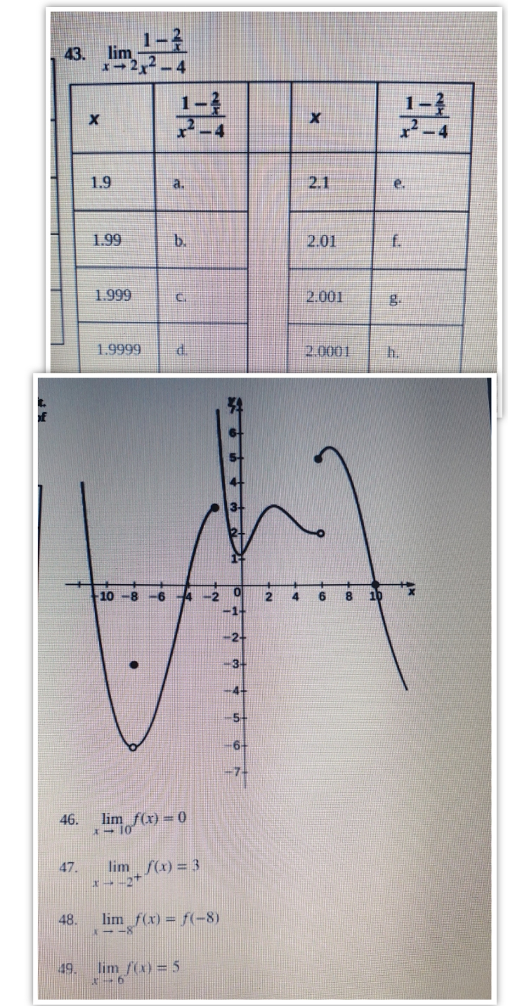 6 8 46. 47. 48. lim = 0 lim lim =