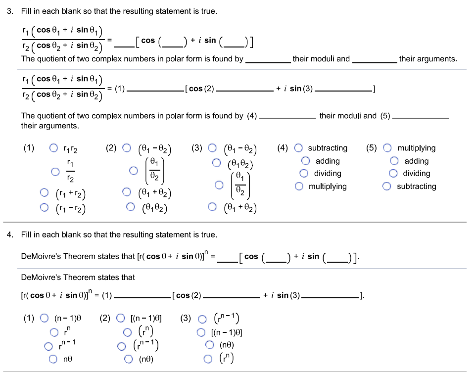 + bi, to polar form, z=r( cos 0 + i sin ()),