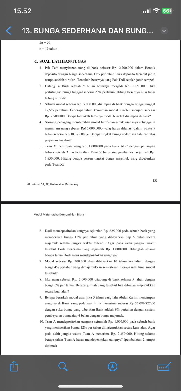 15.52 .11 (4 13. BUNGA SEDERHANA DAN BUNG... 2n 20 n 10