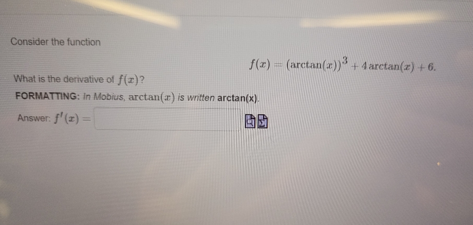  see the pic attached Consider the function f(r) = (arctan(x)) +
