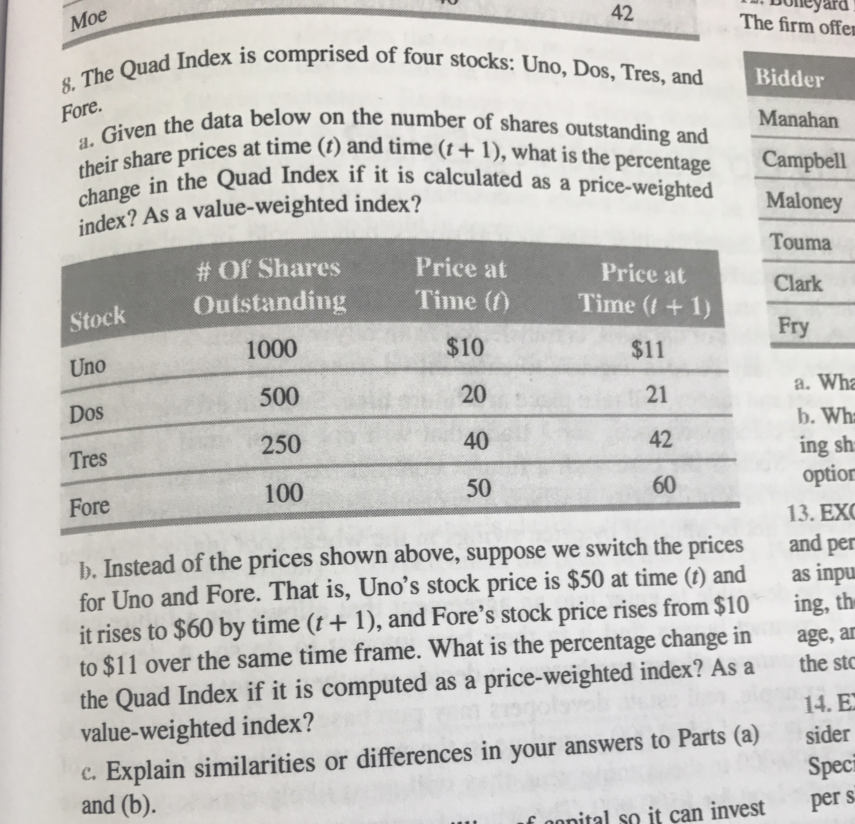 Moe 8, The Quad Index is comprised of four stocks: Uno, Dos,