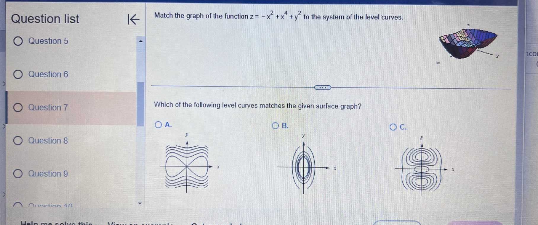 What is the domain of g(x,y) = xy Question 1 Select the